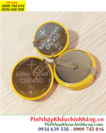 Pin CMOS CR2450; Pin CMOS CR2450 lithium 3v chính hãng _ có chân thép 2 chân như hình